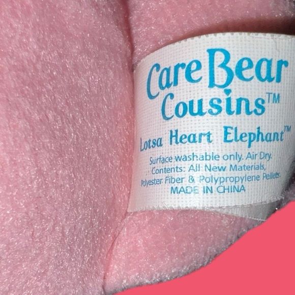 2004 Care Bear Cousins Collector Lotsa Heart Elephant Beanie Plush 8” - Picture 3 of 5